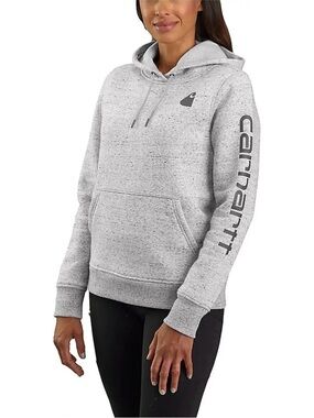Carhartt Iconic Clarksburg Logo Sweatshirt in Asphalt Heather Nep, Sz. L